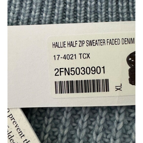 Soft Surroundings Women's Hallie Half Zip Sweater in Faded Denim Size XL NWT - Picture 9 of 9